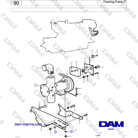 Volvo Penta TAMD122A, TMD122A, TAMD122P-A, TAMD122P-B, TAMD122P-C - Flushing Pump 2'' 