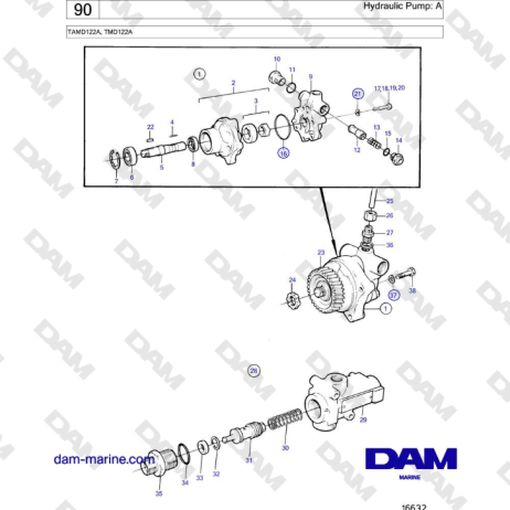 Volvo Penta TAMD122A, TMD122A - Hydraulic Pump: A