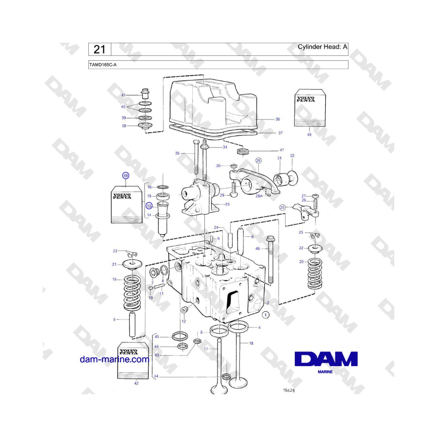 Volvo Penta TAMD165C-A - Cylinder Head: A 