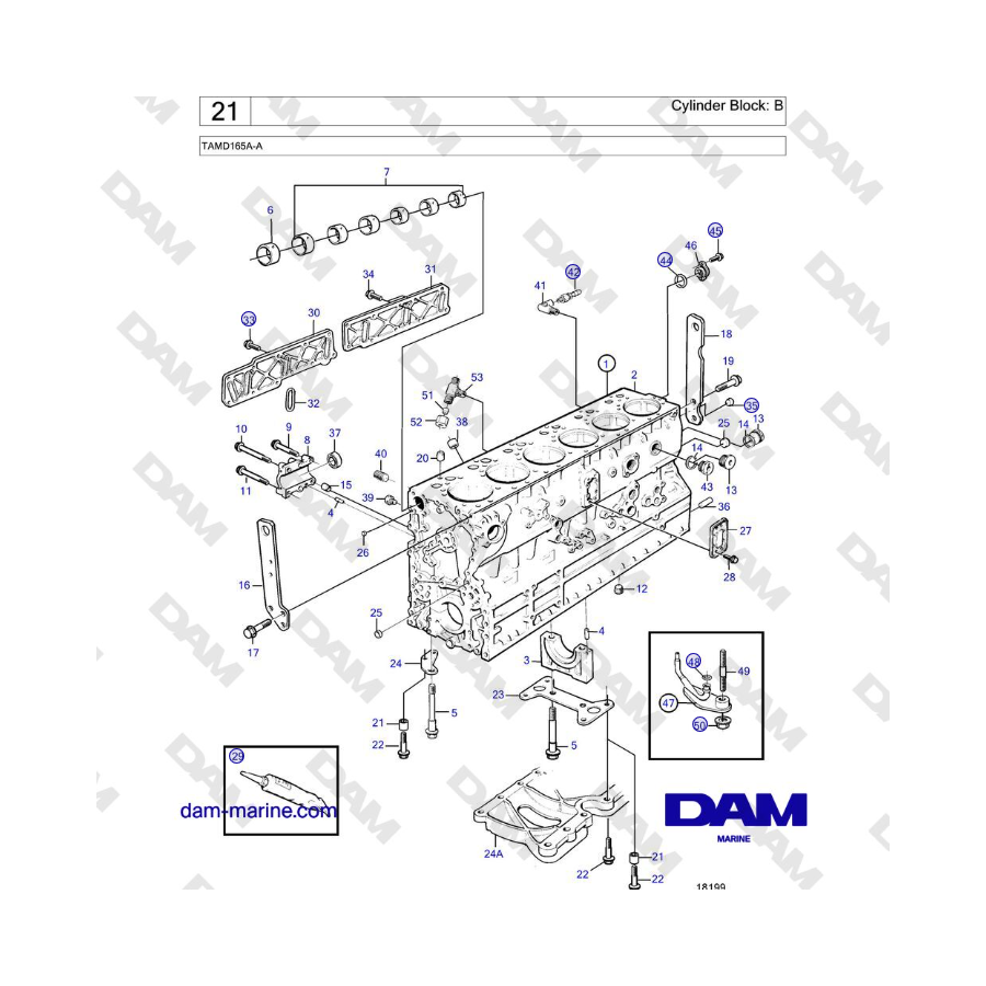 Volvo Penta TAMD165A-A - Cylinder Block: B