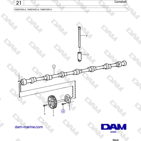 Volvo Penta TAMD165A-A, TAMD165C-A, TAMD165P-A - Camshaft