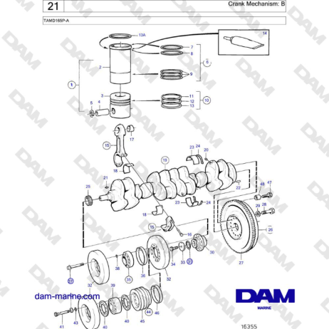 Volvo Penta TAMD165P-A - Crank Mechanism: B