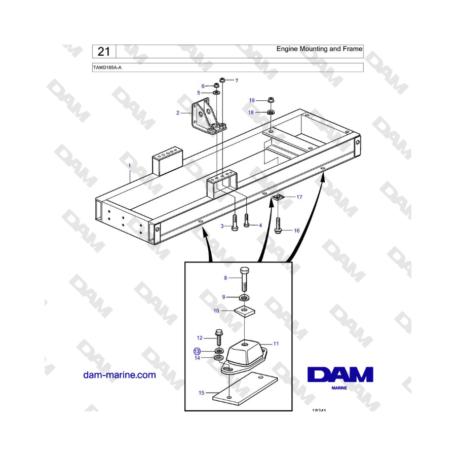 Volvo Penta TAMD165A-A - Engine Mounting and Frame 