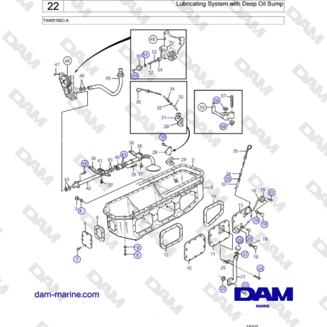 Volvo Penta TAMD165C-A - Lubricating System with Deep Oil Sump