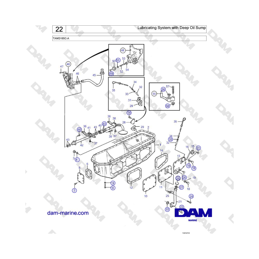 Volvo Penta TAMD165C-A - Lubricating System with Deep Oil Sump