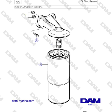 Volvo Penta TAMD165A-A, TAMD165C-A, TAMD165P-A - Oil Filter, By-pass 