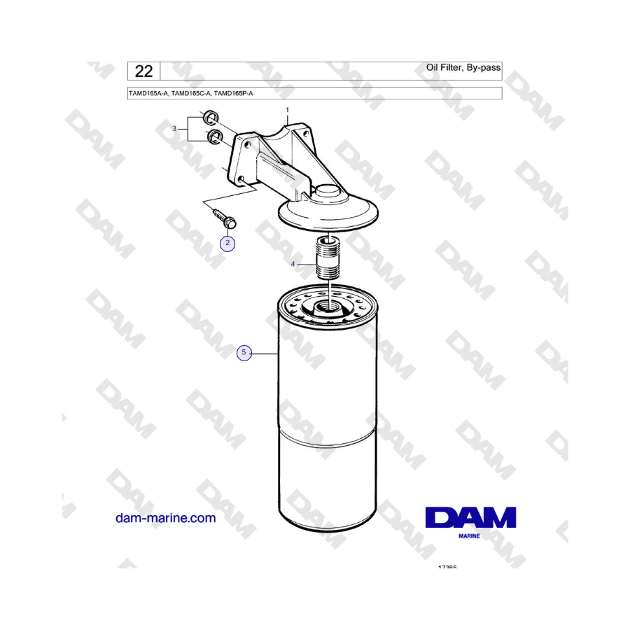 Volvo Penta TAMD165A-A, TAMD165C-A, TAMD165P-A - Oil Filter, By-pass 