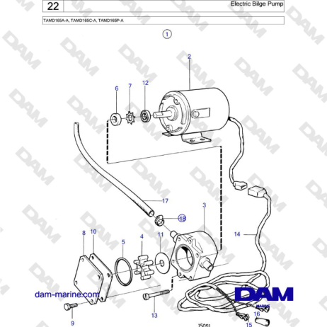 Volvo Penta TAMD165A-A, TAMD165C-A, TAMD165P-A - Electric Bilge Pump