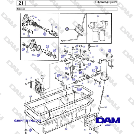 Volvo Penta TMD100C - Lubricating System