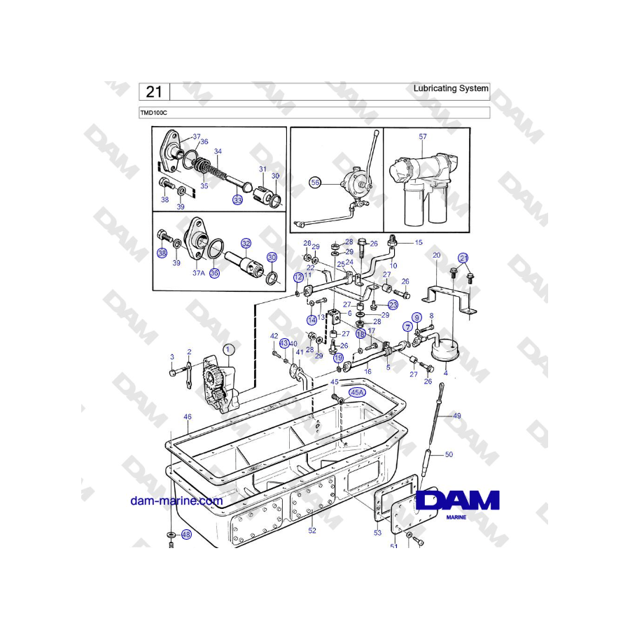 Volvo Penta TMD100C - Lubricating System