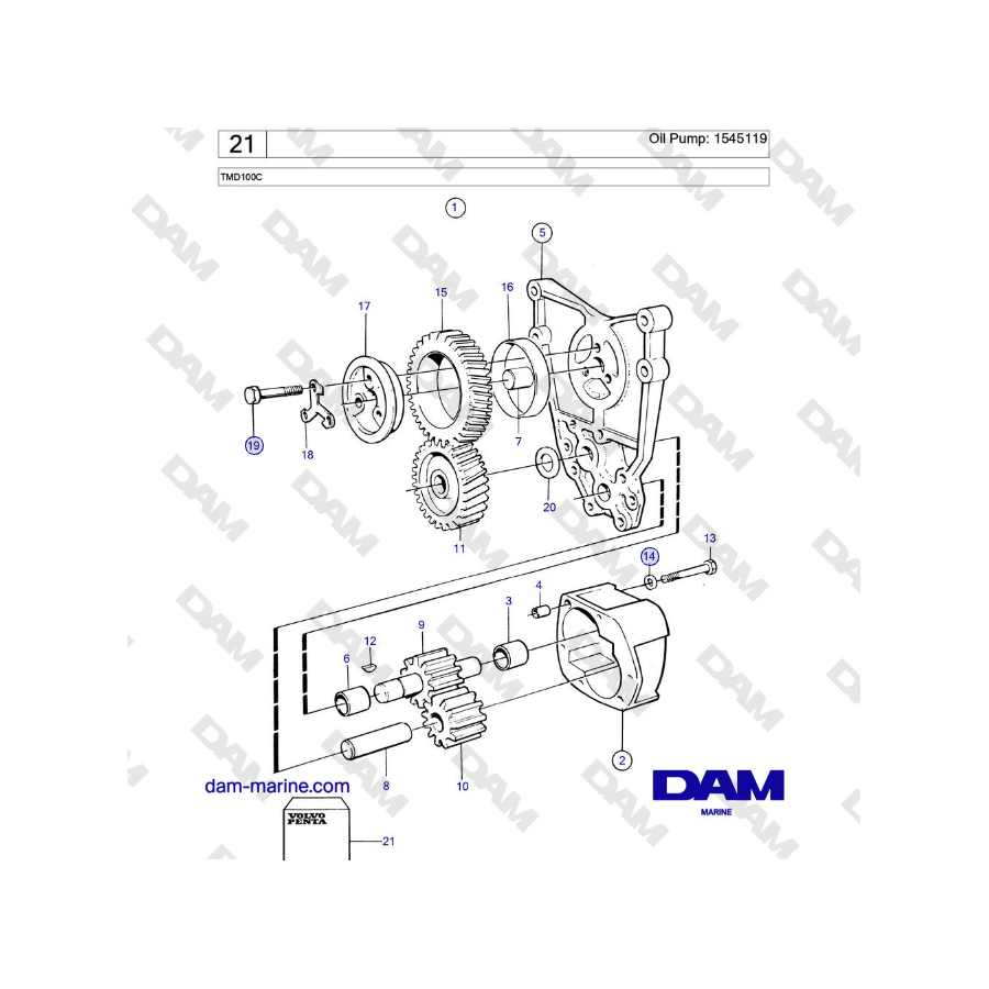 Volvo Penta TMD100C - Oil Pump: 1545119