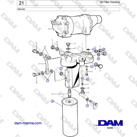 Volvo Penta TMD100C - Oil Filter Housing