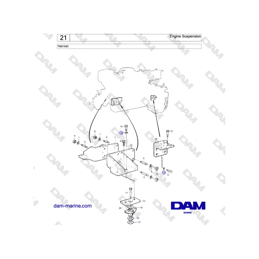 Volvo Penta TMD100C - Engine Suspension