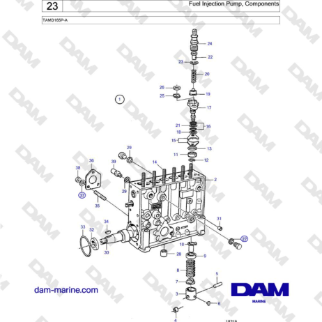 Volvo Penta TAMD165P-A - Fuel Injection Pump, Components