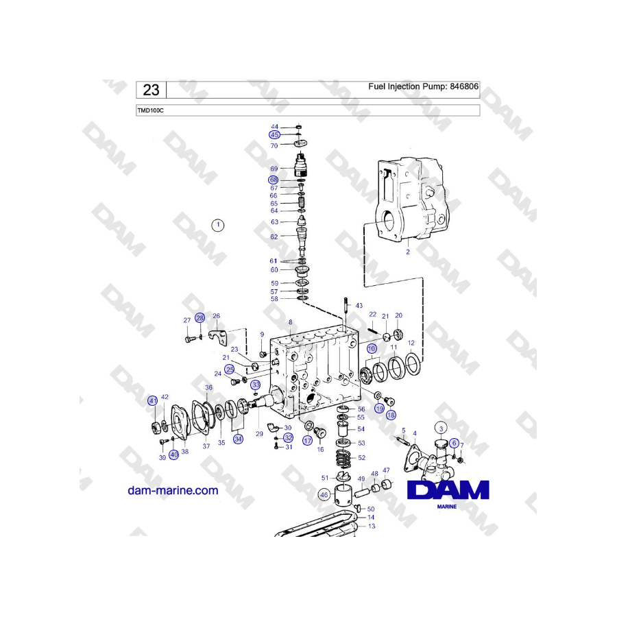 Volvo Penta TMD100C - Fuel Injection Pump: 846806