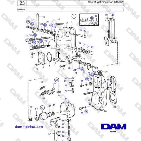 Volvo Penta TMD100C - Centrifugal Governor: 845233