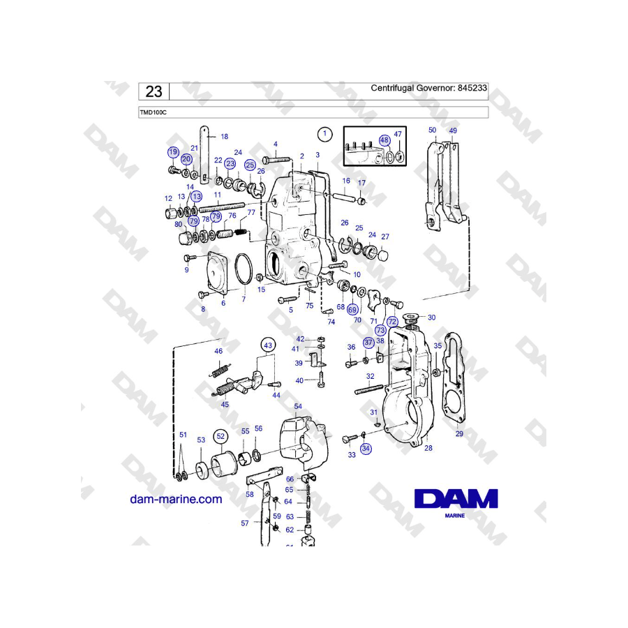 Volvo Penta TMD100C - Centrifugal Governor: 845233