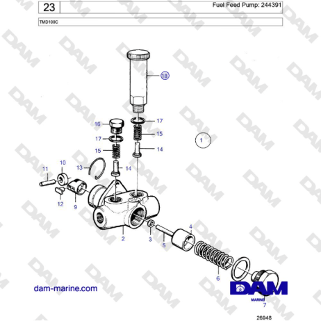 Volvo Penta TMD100C - Fuel Feed Pump: 244391