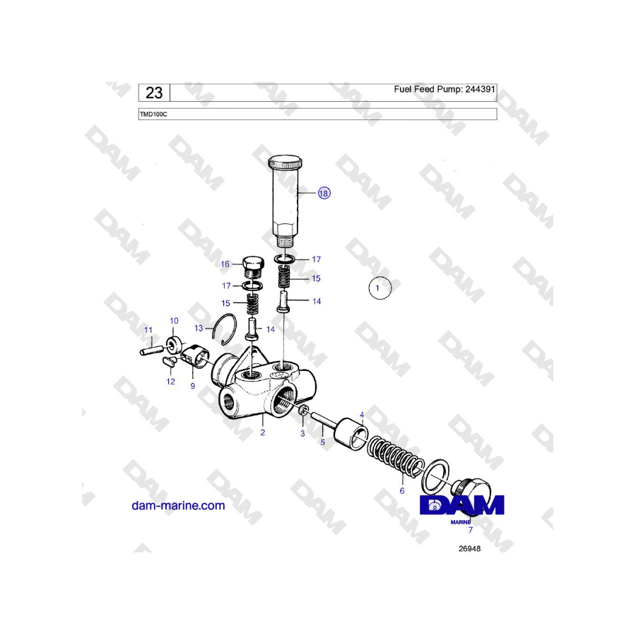 Volvo Penta TMD100C - Fuel Feed Pump: 244391