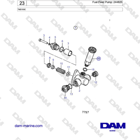 Volvo Penta TMD100C - Fuel Feed Pump: 244825