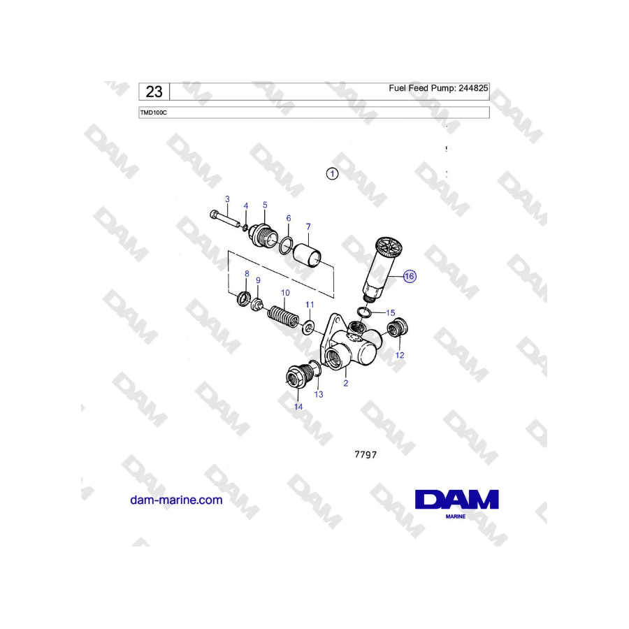 Volvo Penta TMD100C - Fuel Feed Pump: 244825