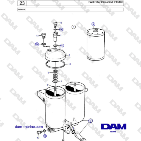 Volvo Penta TMD100C - Fuel Filter Classified: 243405