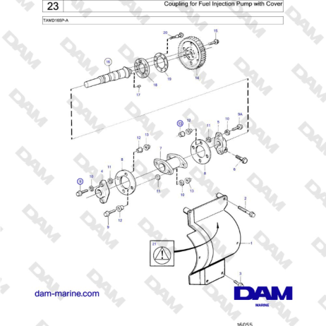 Volvo Penta TAMD165P-A - Coupling for Fuel Injection Pump with Cover 