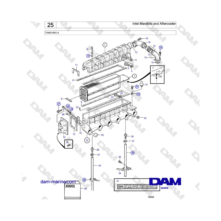 Volvo Penta TAMD165C-A - Inlet Manifold and Aftercooler