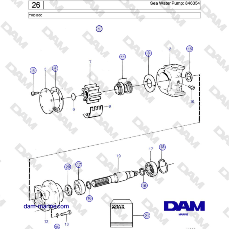 Volvo Penta TMD100C - Sea Water Pump: 846354