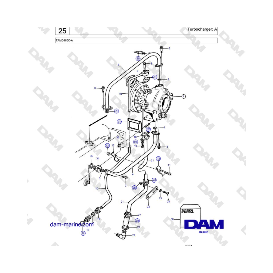 Volvo Penta TAMD165C-A - Turbocharger: A 