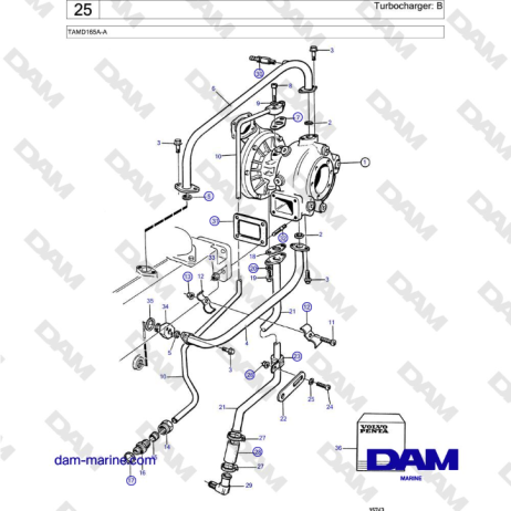 Volvo Penta TAMD165A-A - Turbocharger: B 