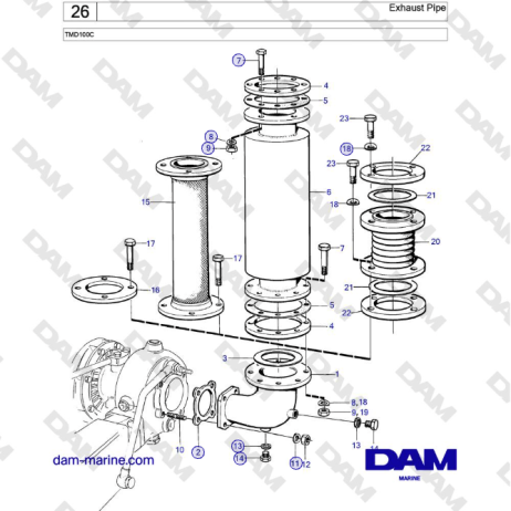 Volvo Penta TMD100C - Exhaust Pipe