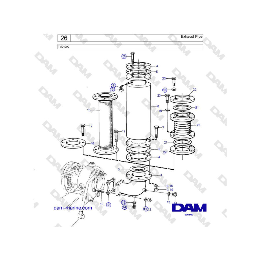 Volvo Penta TMD100C - Exhaust Pipe