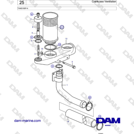 Volvo Penta TAMD165P-A - Crankcase Ventilation