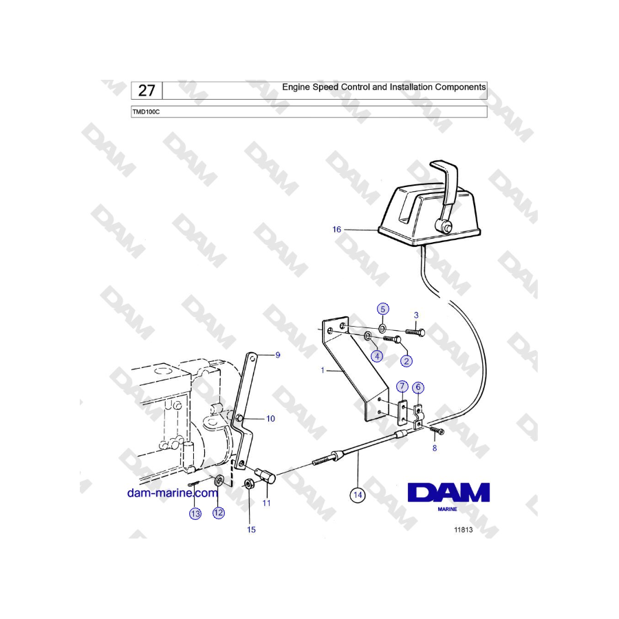 Volvo Penta TMD100C - Engine Speed Control and Installation Components