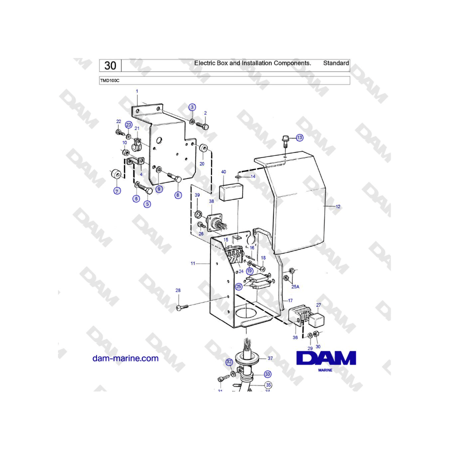 Volvo Penta TMD100C - Electric Box and Installation Components. Standard