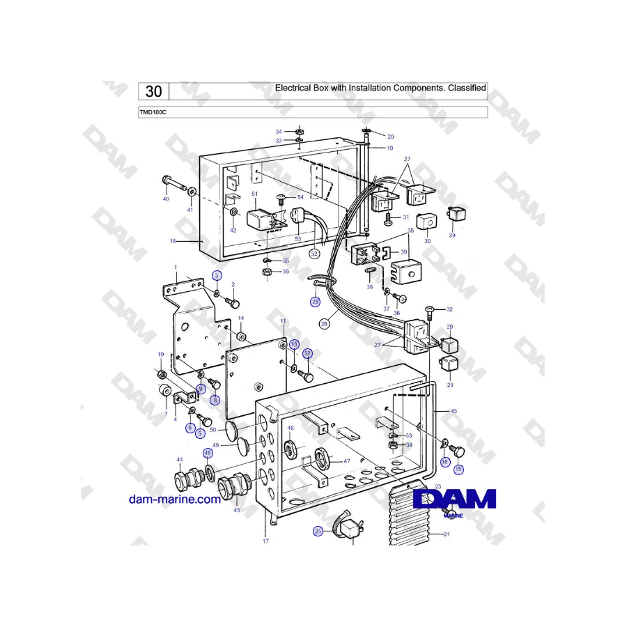 Volvo Penta TMD100C - Electrical Box with Installation Components. Classified