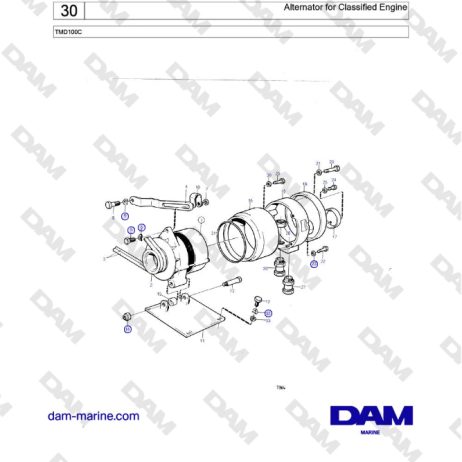 Volvo Penta TMD100C - Alternator for Classified Engine