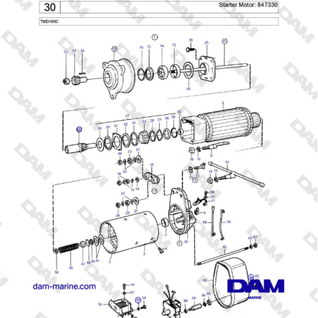 Volvo Penta TMD100C - Starter Motor: 847330