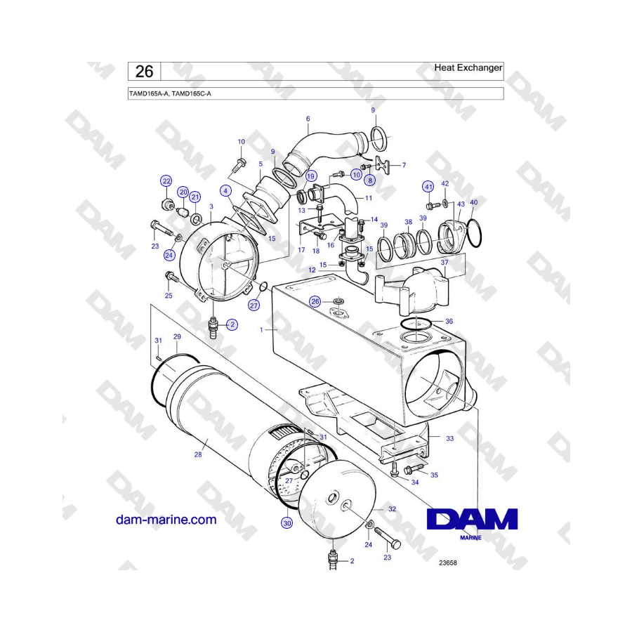 Volvo Penta TAMD165A-A, TAMD165C-A - Heat Exchanger 