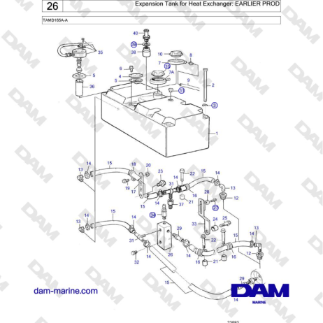 Volvo Penta TAMD165A-A - Expansion Tank for Heat Exchanger: EARLIER PROD