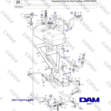 Volvo Penta TAMD165A-A - Expansion Tank for Keel Cooling: LATER PROD