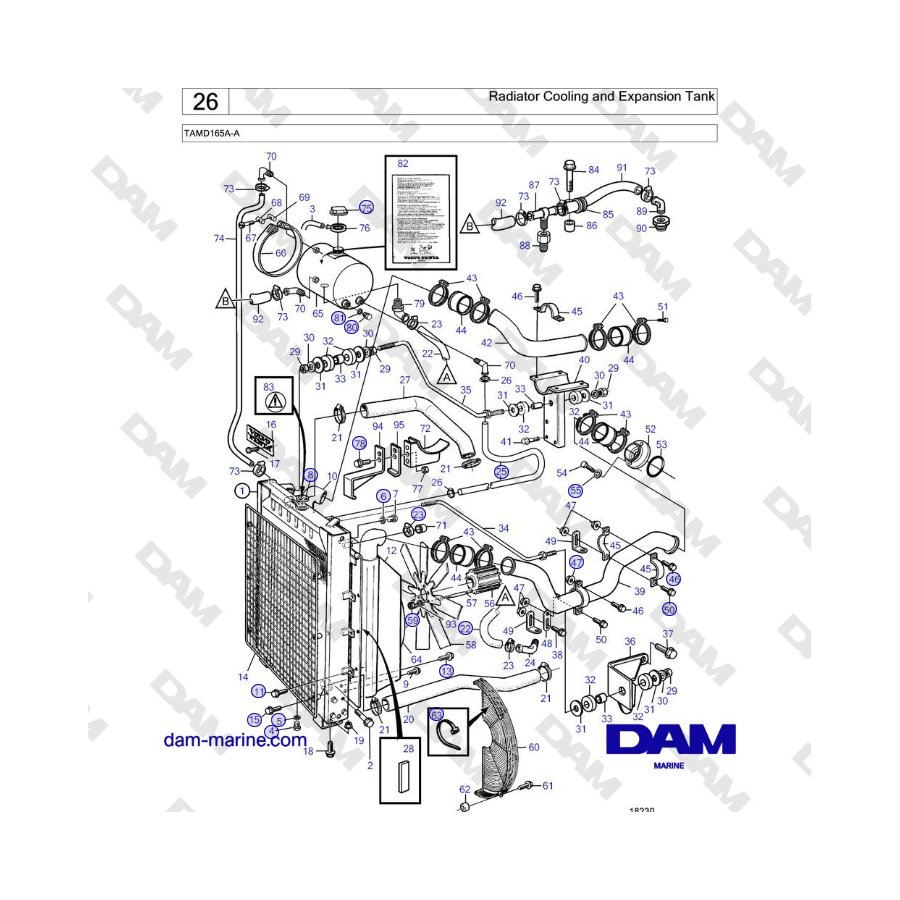 Volvo Penta TAMD165A-A - Radiator Cooling and Expansion Tank