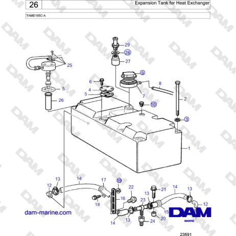 Volvo Penta TAMD165C-A - Expansion Tank for Heat Exchanger