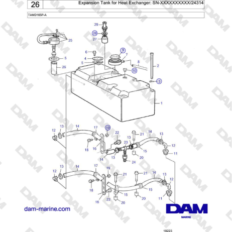 Volvo Penta TAMD165P-A - Expansion Tank for Heat Exchanger