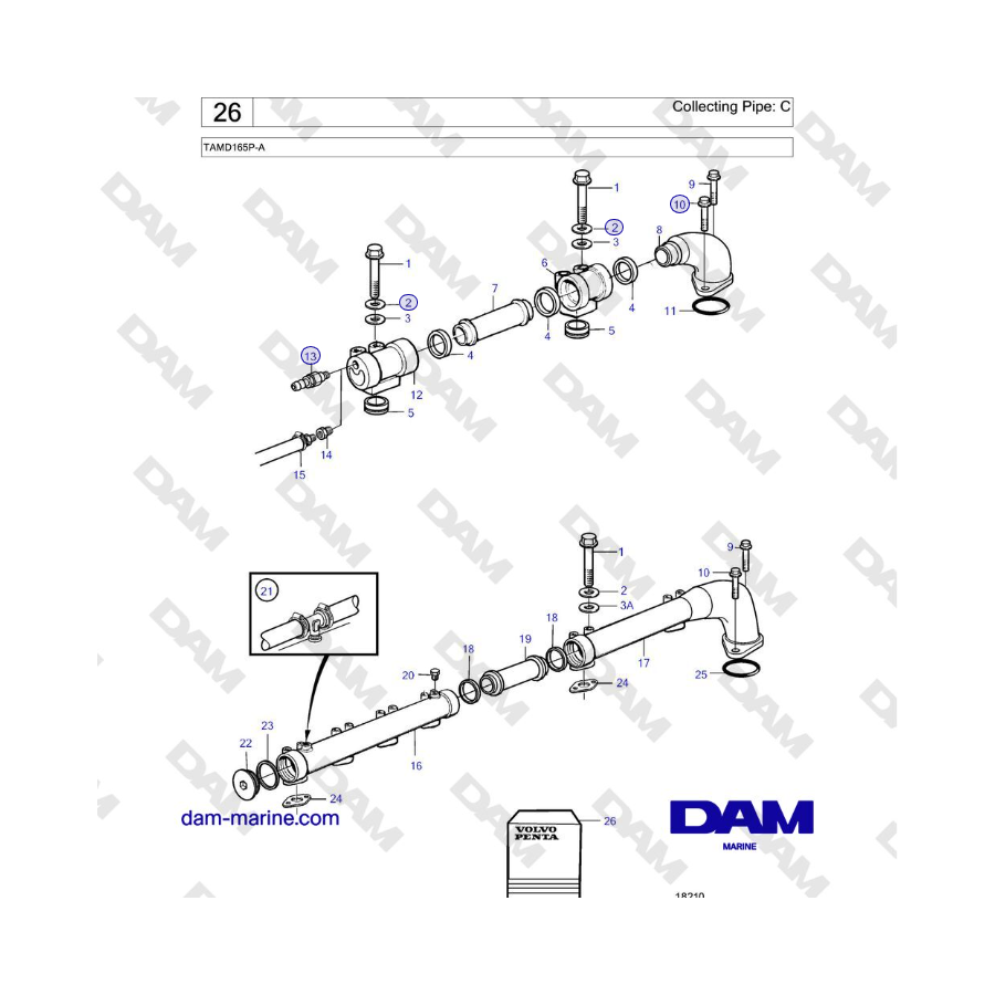 Volvo Penta TAMD165P-A - Collecting Pipe: C