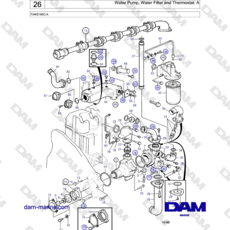 Volvo Penta TAMD165C-A - Water Pump, Water Filter and Thermostat: A