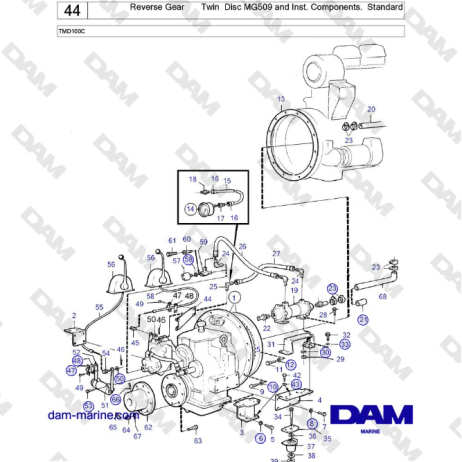 Volvo Penta TMD100C - Reverse Gear Twin Disc MG509 and Inst. Components. Standard