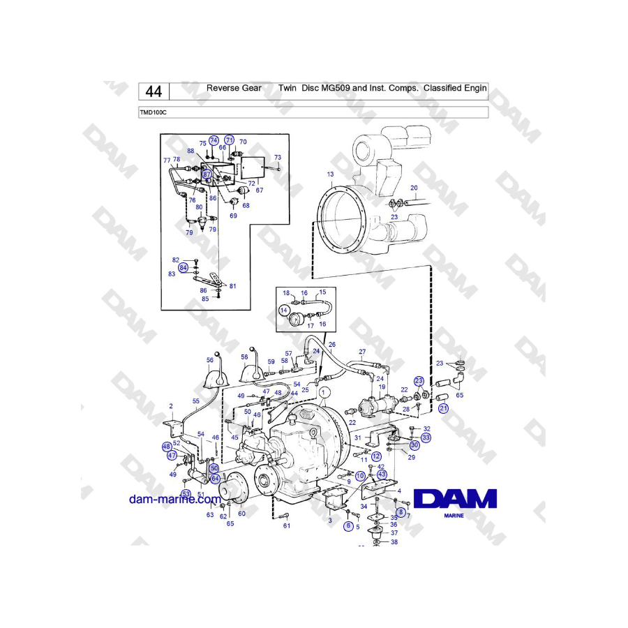 Volvo Penta TMD100C - Reverse Gear Twin Disc MG509 and Inst. Comps. Classified Engin