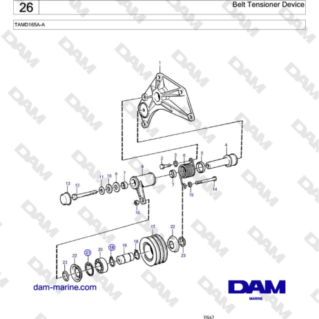 Volvo Penta TAMD165A-A - Belt Tensioner Device 